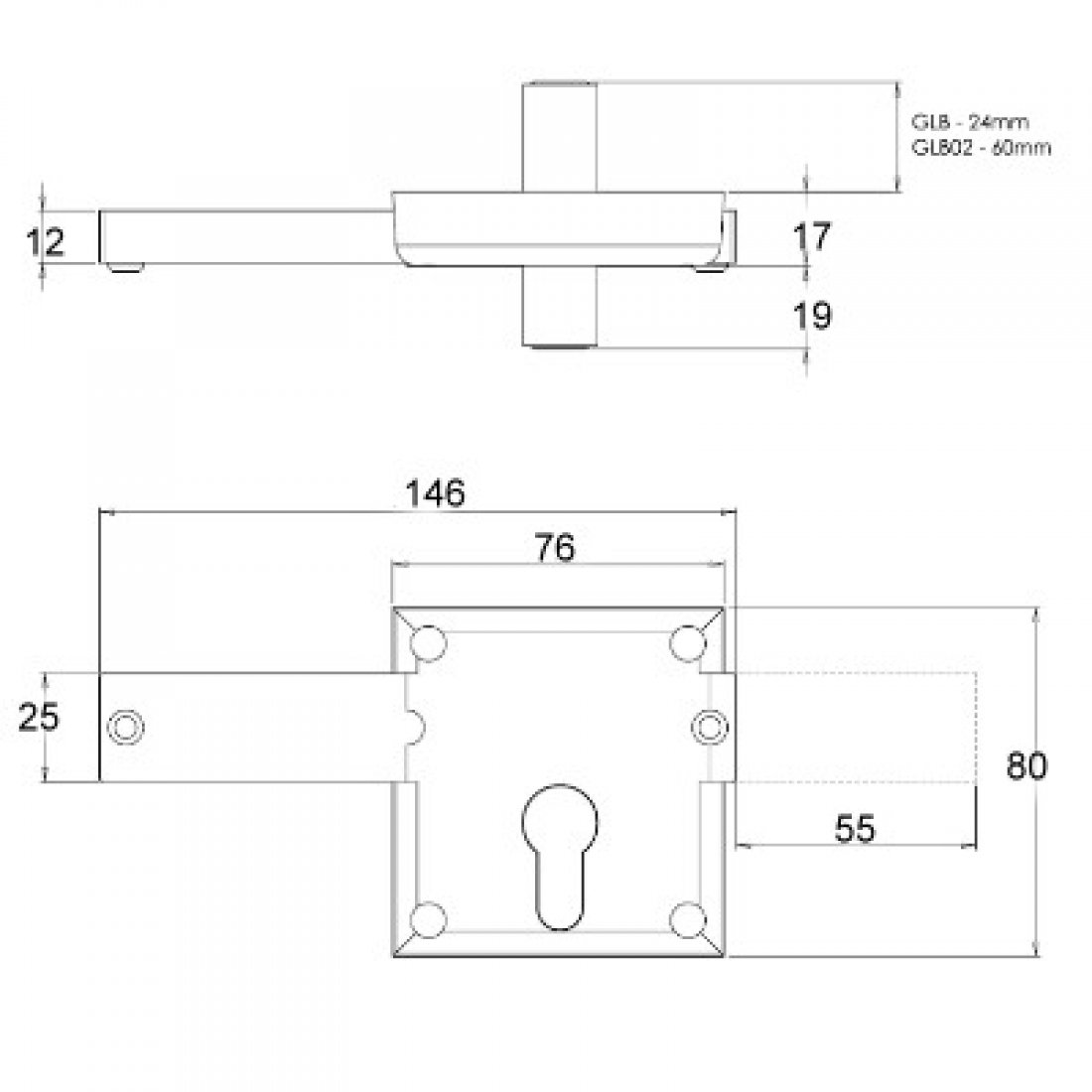 Gatemaster Long Throw Gate Locking Bolt With Cylinder